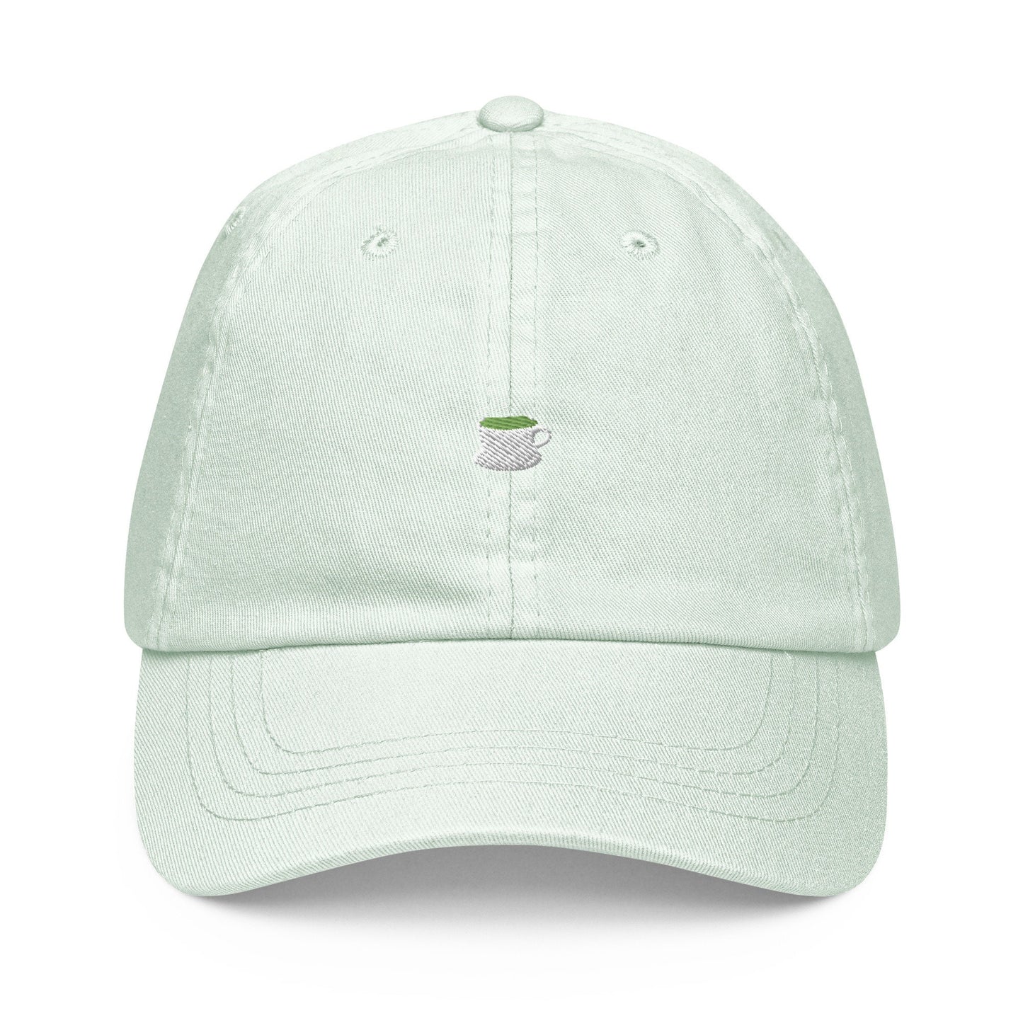 Matcha Dad Hat - Gift for Green Tea Fans - Pastel Cotton Embroidered