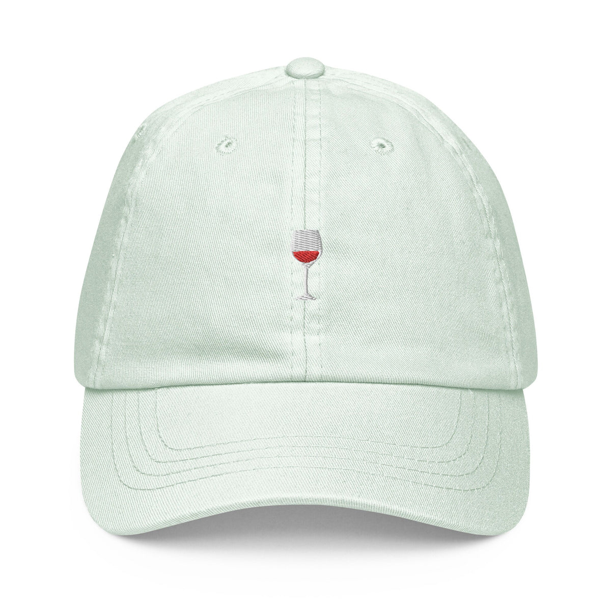Red Wine Dad Hat - Gift for Vino Lovers - Pastel Cotton Embroidered Cap