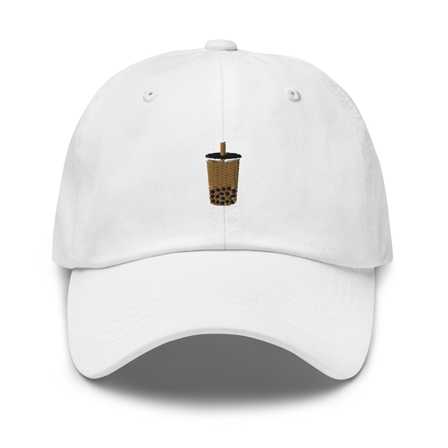 Boba Hat - Bubble Tea - Milk Tea - Tapioca - Cotton Embroidered Baseball Cap