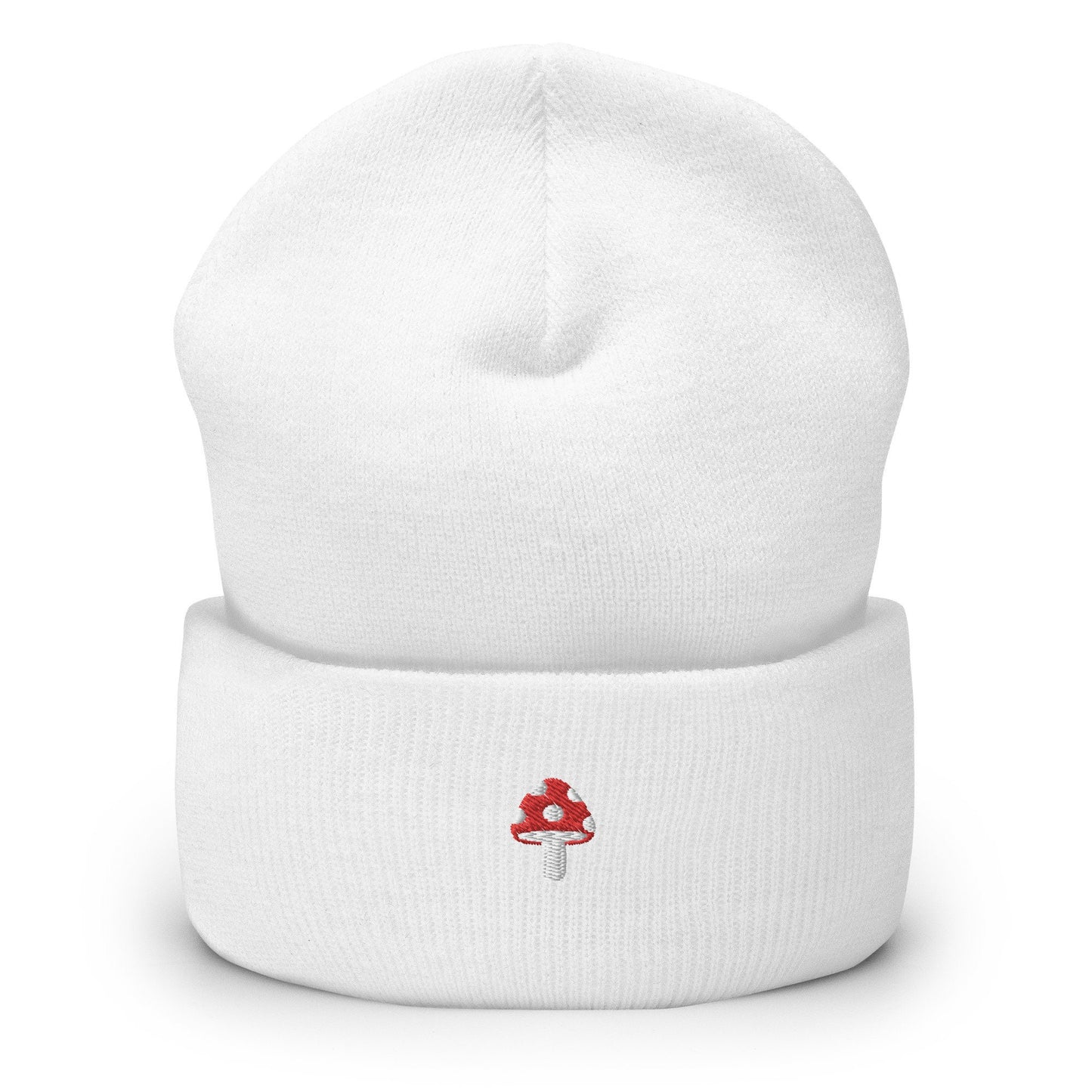 Mushroom Beanie - Toadstool - Fall, Autumn Hat - Embroidered + Cuffed + Hypoallergenic - Multiple Colors