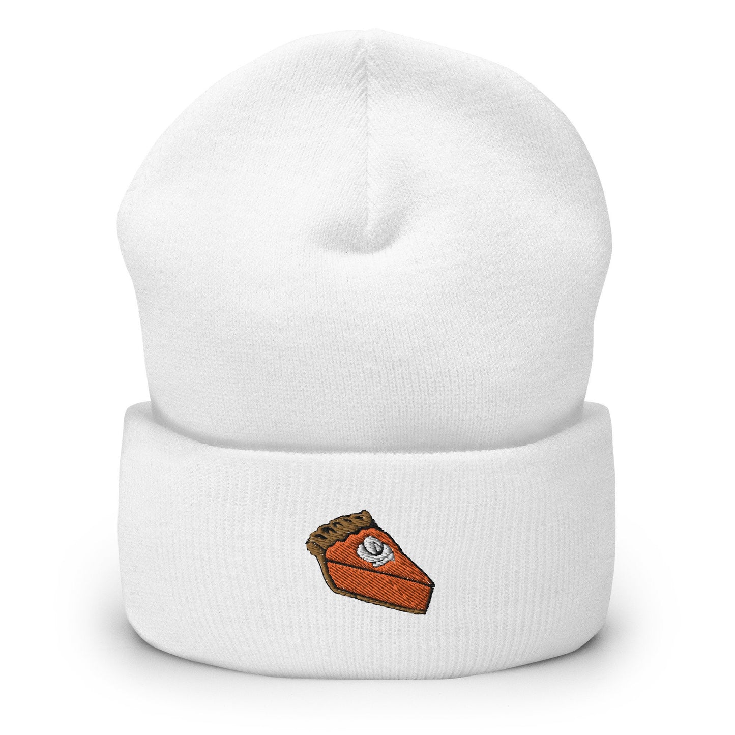 Pumpkin Pie Beanie - Fall, Autumn, Thanksgiving Hat - Embroidered + Cuffed + Hypoallergenic - Multiple Colors