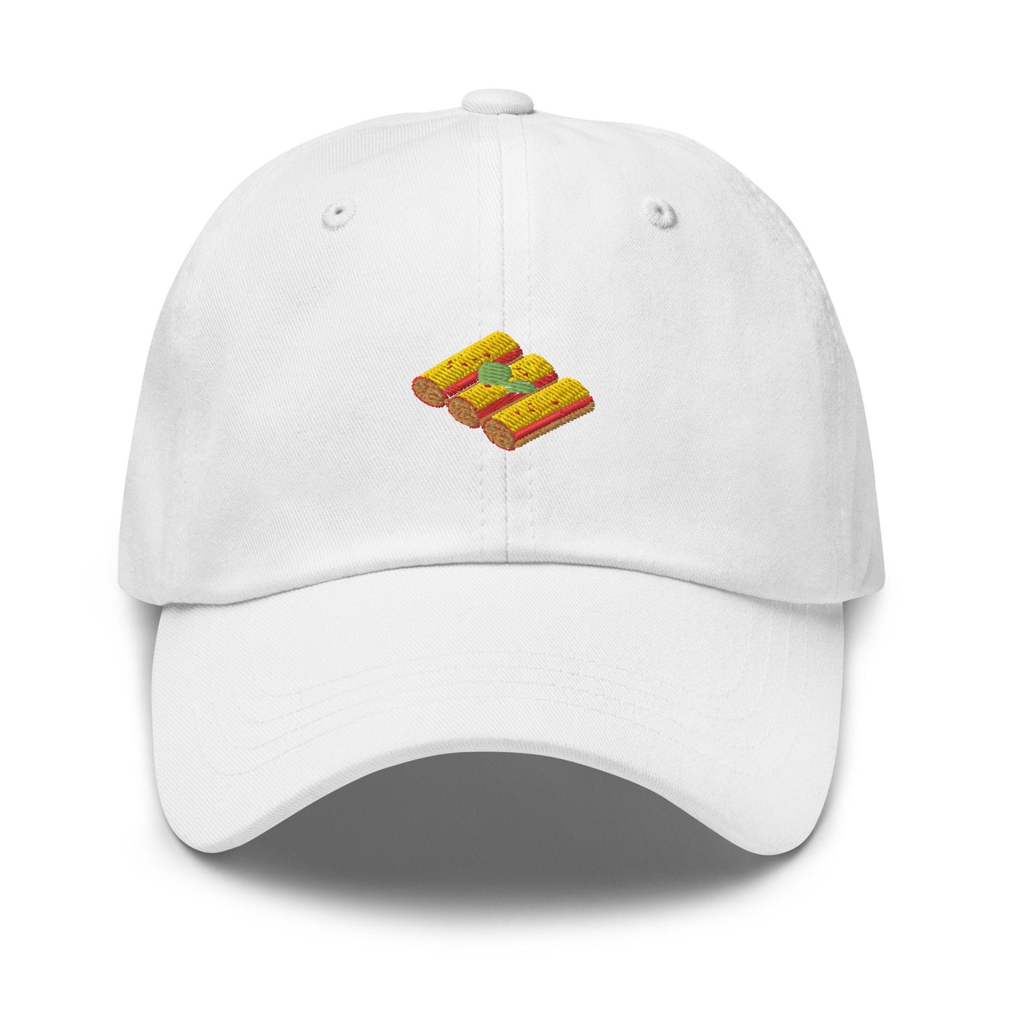 Cannelloni Hat - Pasta Gift - Italian Food Classics - Embroidered Cotton Baseball Cap - Multiple Colors