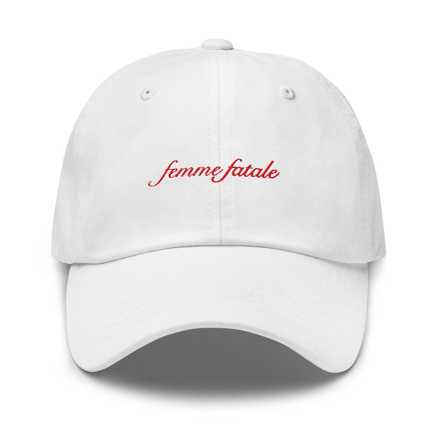 Femme Fatale Dad Hat - Embroidered Cap - Mysterious & Alluring