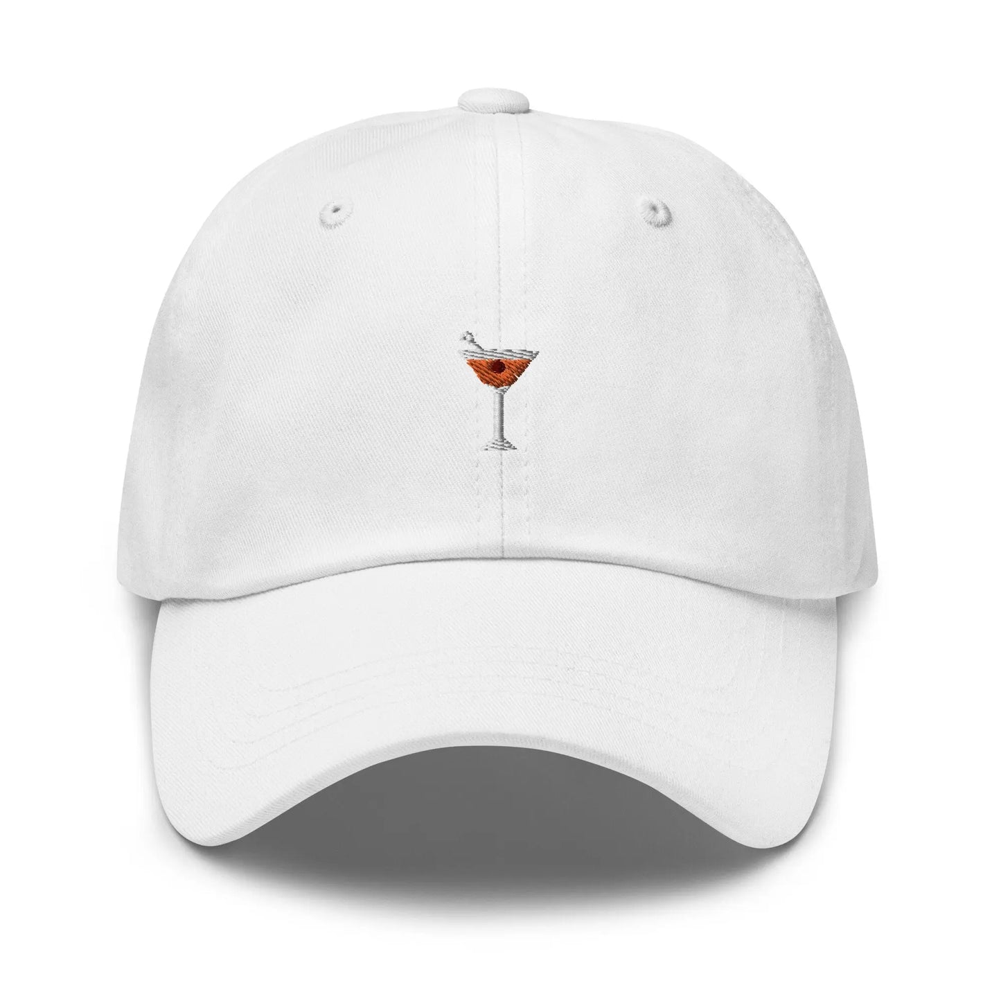 Manhattan Cocktail Dad Hat - Gift for whisky cherry vermouth cocktail lovers - Embroidered Cotton Baseball Cap - Multiple Colors