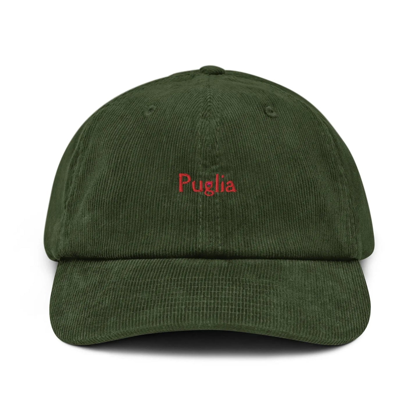 Puglia Corduroy Hat - Gift for Italian Wine Lovers - Best Wine Regions of Italia - Handmade Embroidered Cap - Evilwater Originals