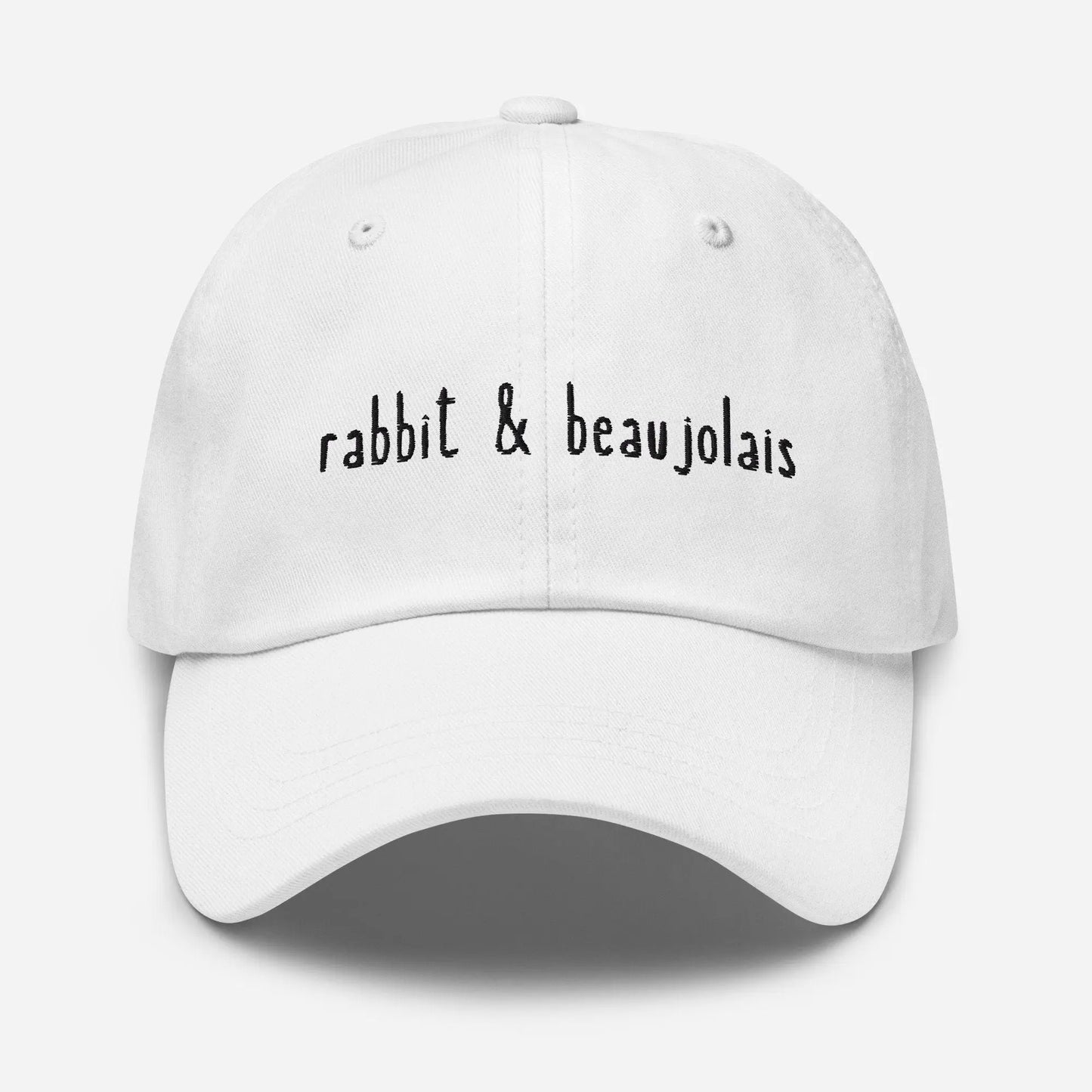 Rabbit and Beaujolais Dad Hat - Gift for Last of Us Fans - Minimalist Embroidered Cotton Hat - Evilwater Originals