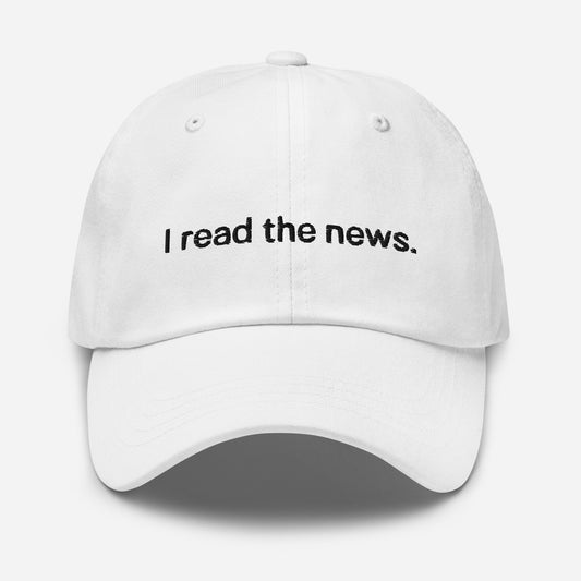 News Reader Dad Hat - Gift for magazine, newspaper and book lovers - Embroidered Cotton Cap