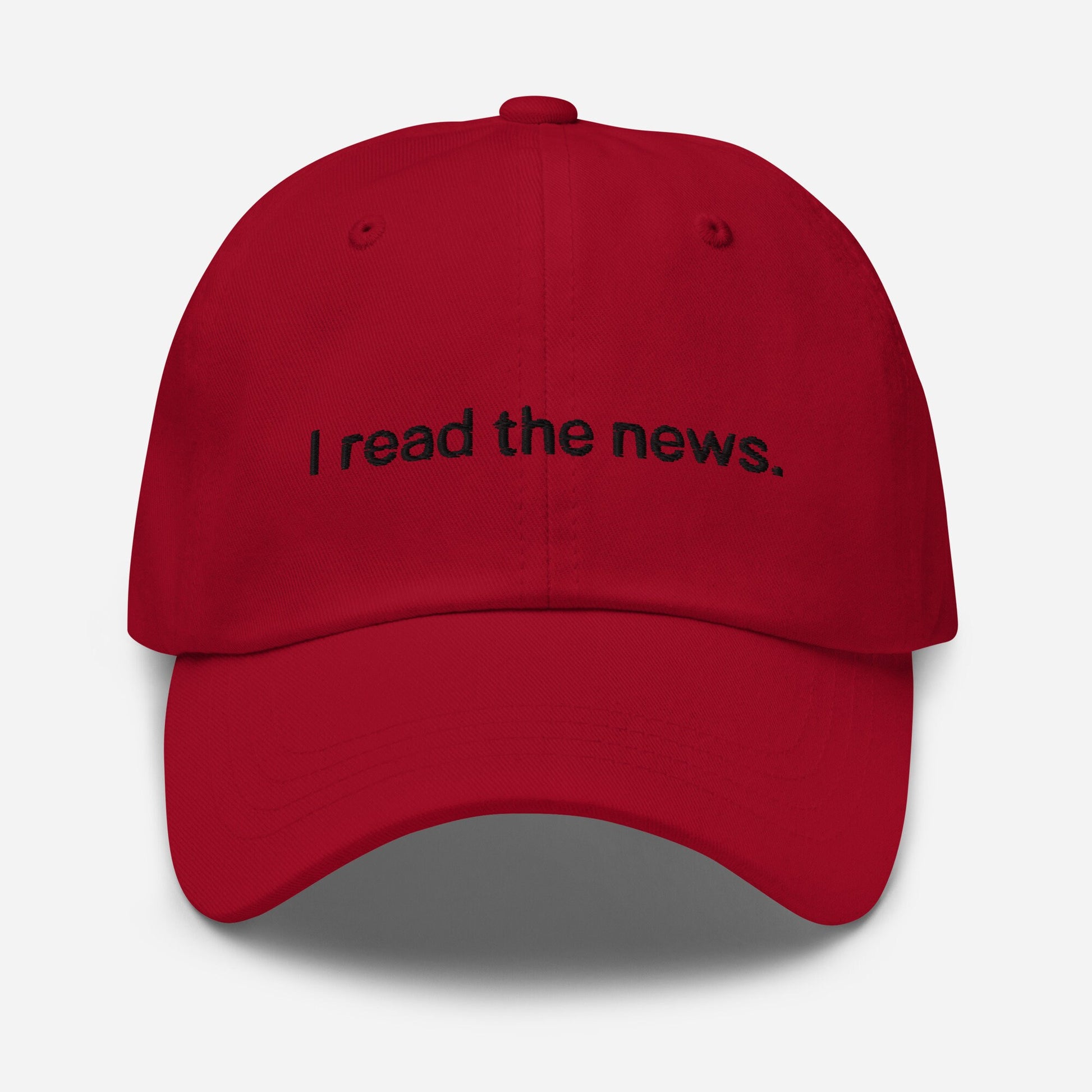 News Reader Dad Hat - Gift for magazine, newspaper and book lovers - Embroidered Cotton Cap