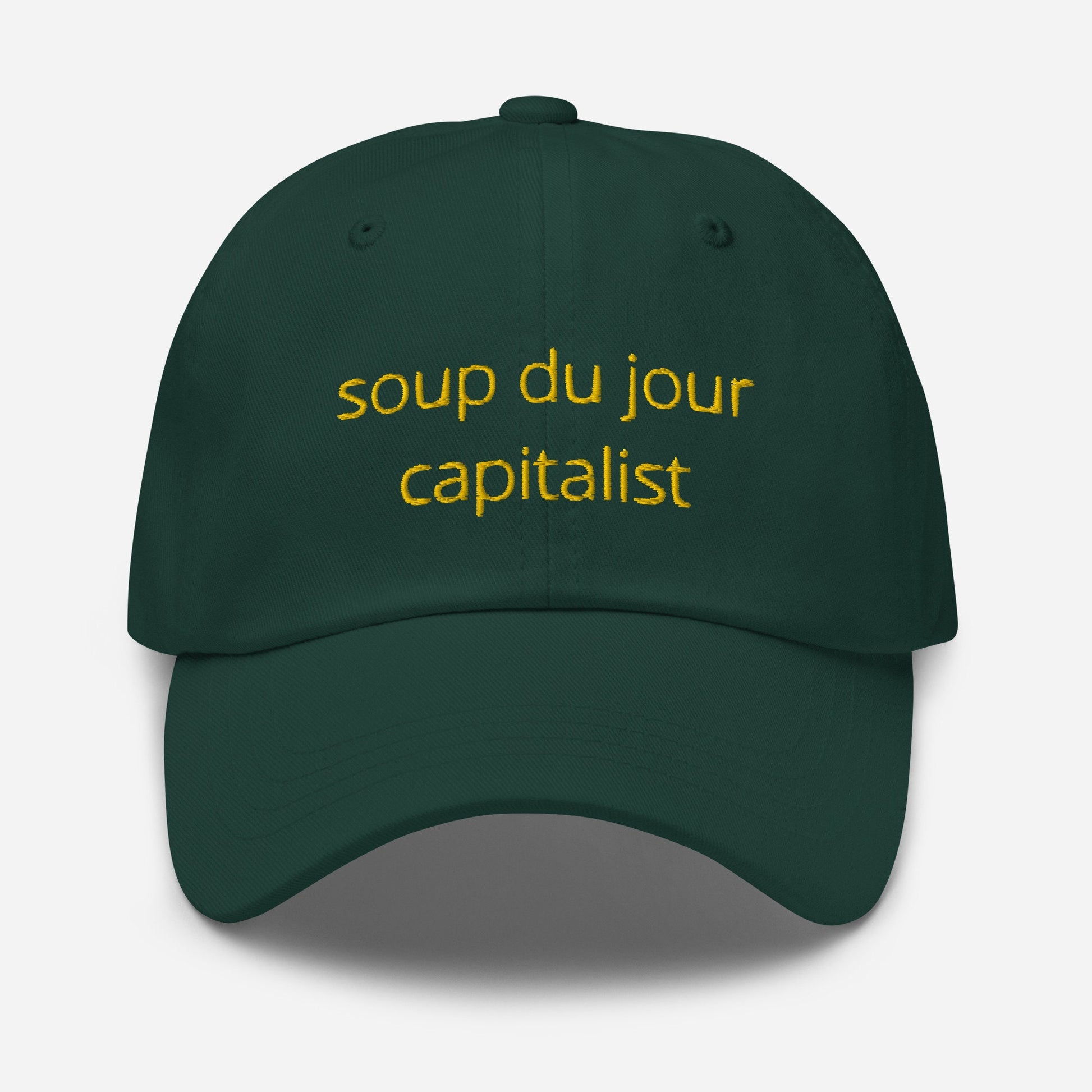 Soup Du Jour Dad Hat - Gift for soup lovers and chefs - Handmade Embroidered Cotton Cap