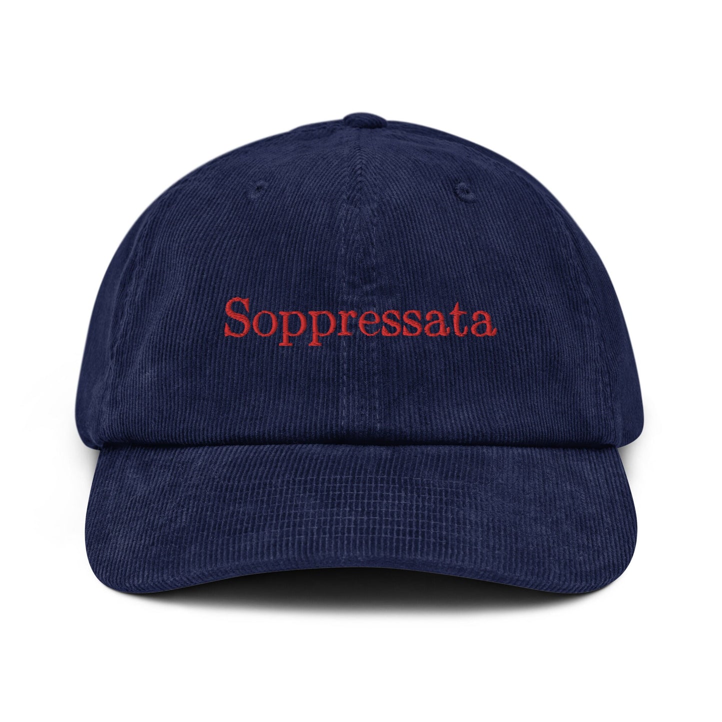 Soppressata Corduroy Dad Hat - Gift for Italian charcuterie and cheese food Lovers - Handmade Embroidered Cap