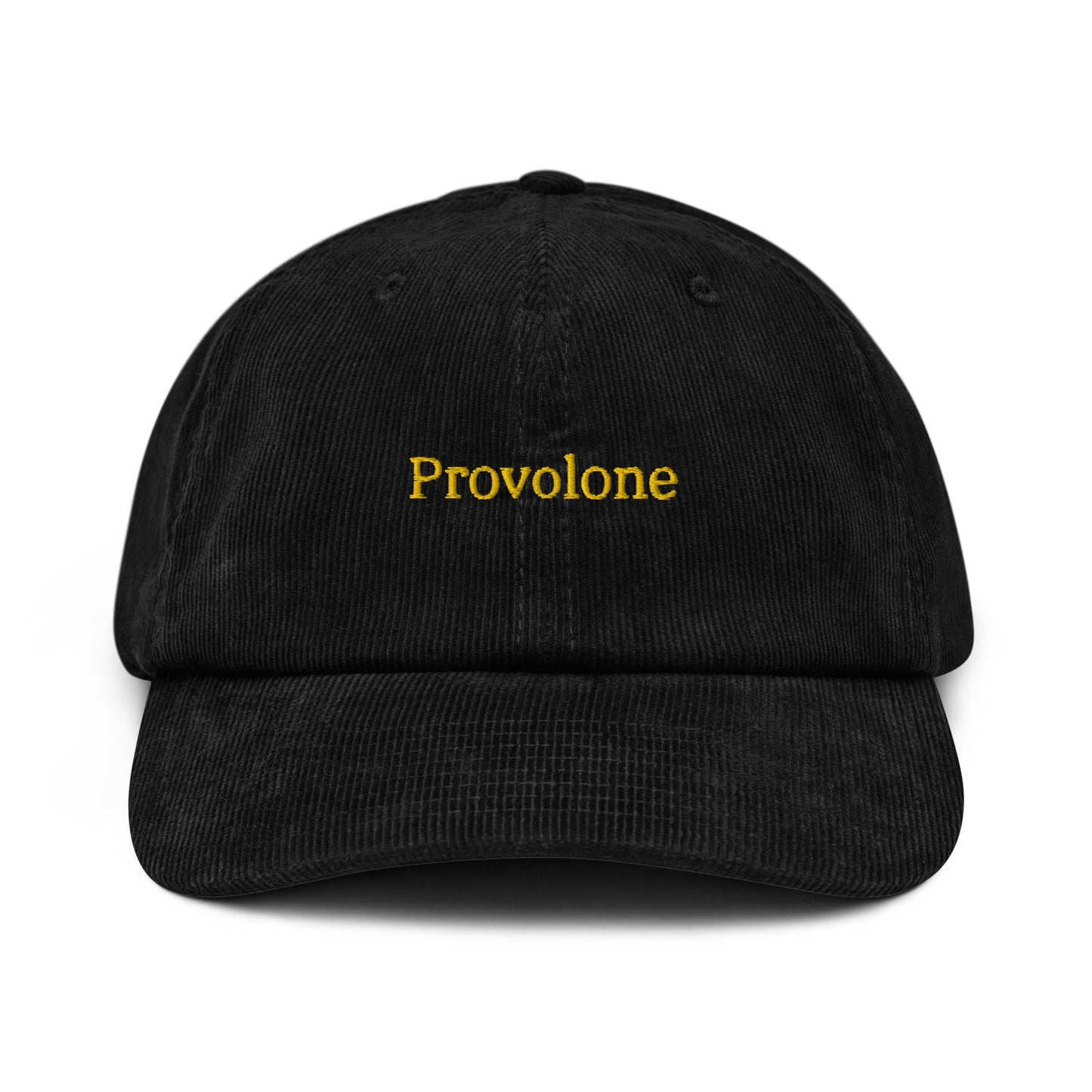 Provolone Corduroy Dad Hat - Gift for Italian charcuterie and cheese food Lovers - Handmade Embroidered Cap