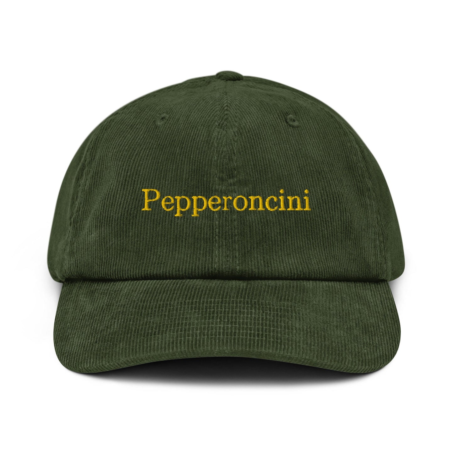 Pepperoncini Corduroy Dad Hat - Gift for Spicy Italian food Lovers - Handmade Embroidered Cap