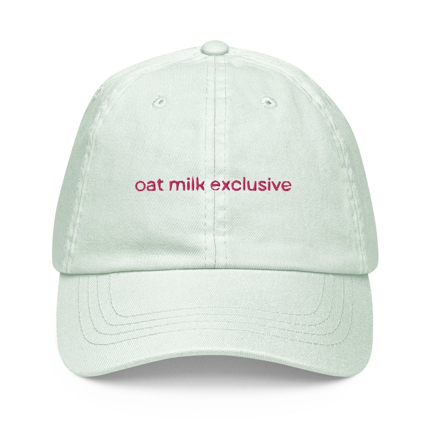 Oat Milk Pastel Dad Hat - Gift for Dairy Free Coffee Lovers - Cotton Embroidered Cap