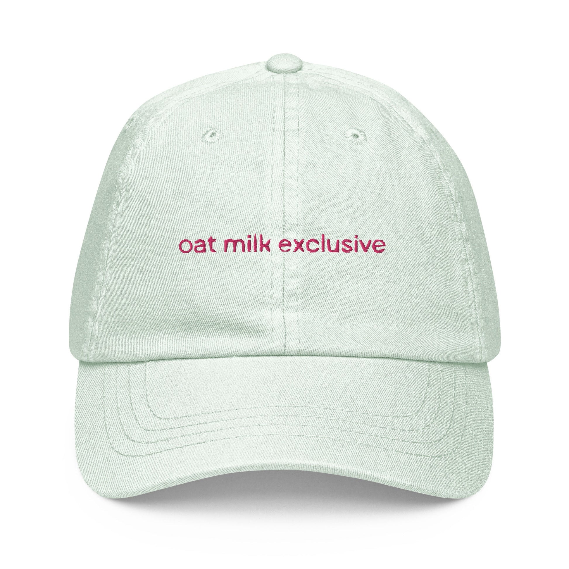 Oat Milk Pastel Dad Hat - Gift for Dairy Free Coffee Lovers - Cotton Embroidered Cap