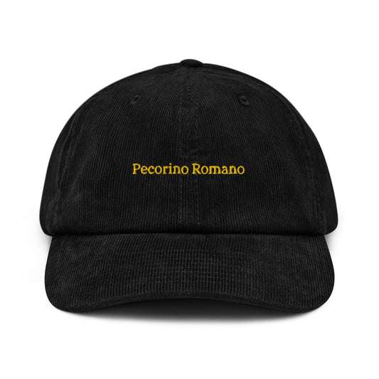 Pecorino Romano Corduroy Dad Hat - Gift for Italian charcuterie and cheese food Lovers - Handmade Embroidered Cap