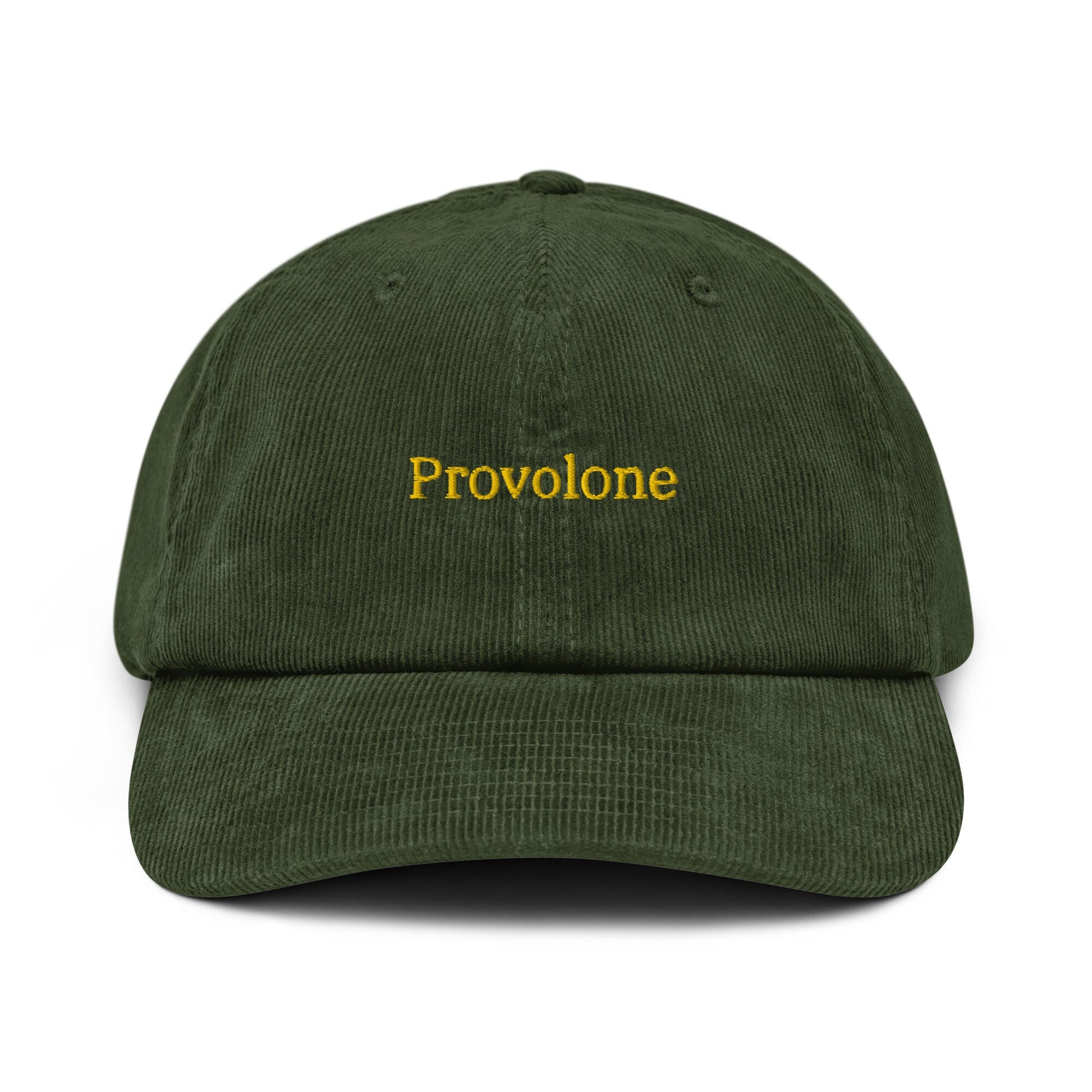 Provolone Corduroy Dad Hat - Gift for Italian charcuterie and cheese food Lovers - Handmade Embroidered Cap