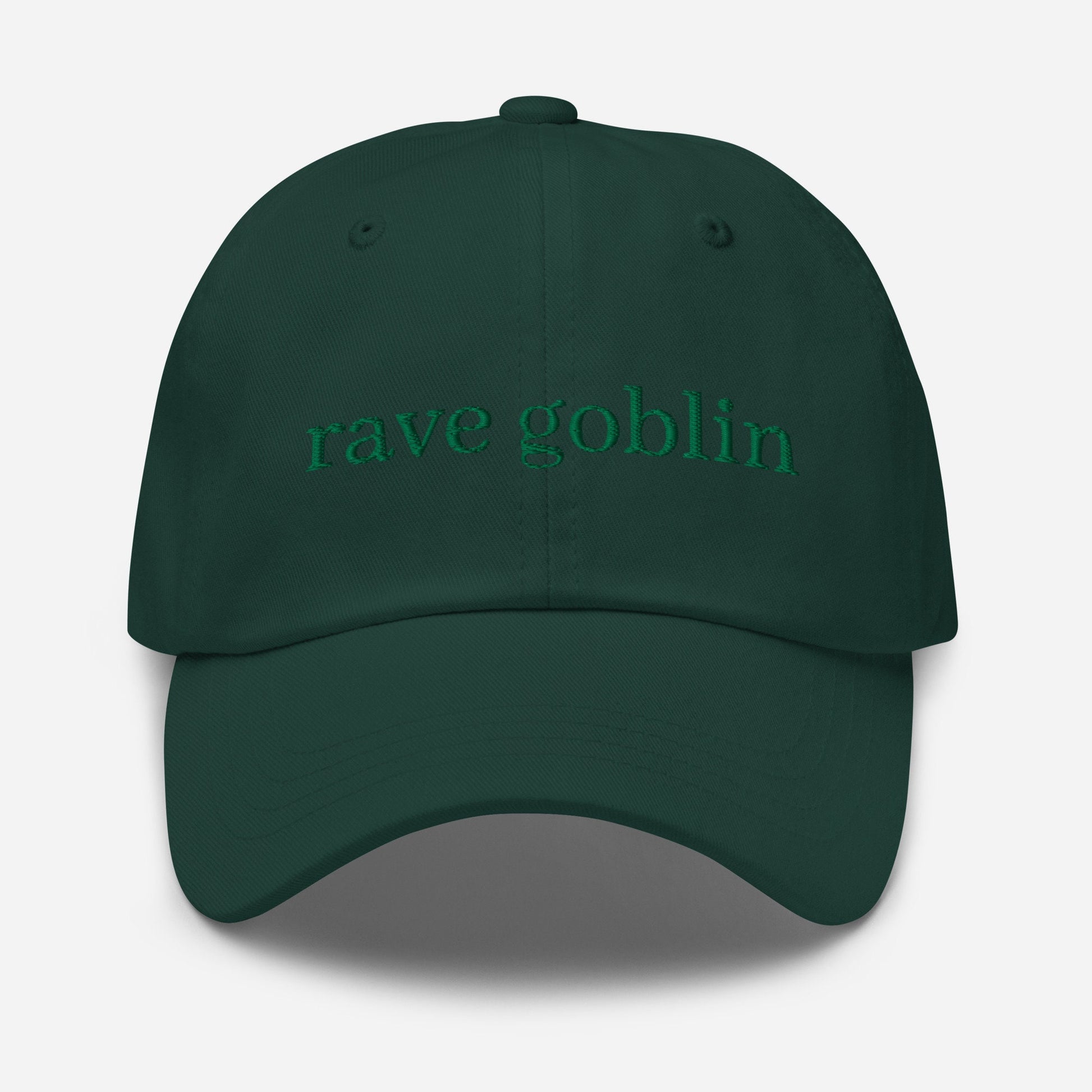 Rave Goblin - Gift for Ravers that club Goblin Mode - EDM, house, techno, electro, dnb, dubstep - Embroidered Cotton Hat