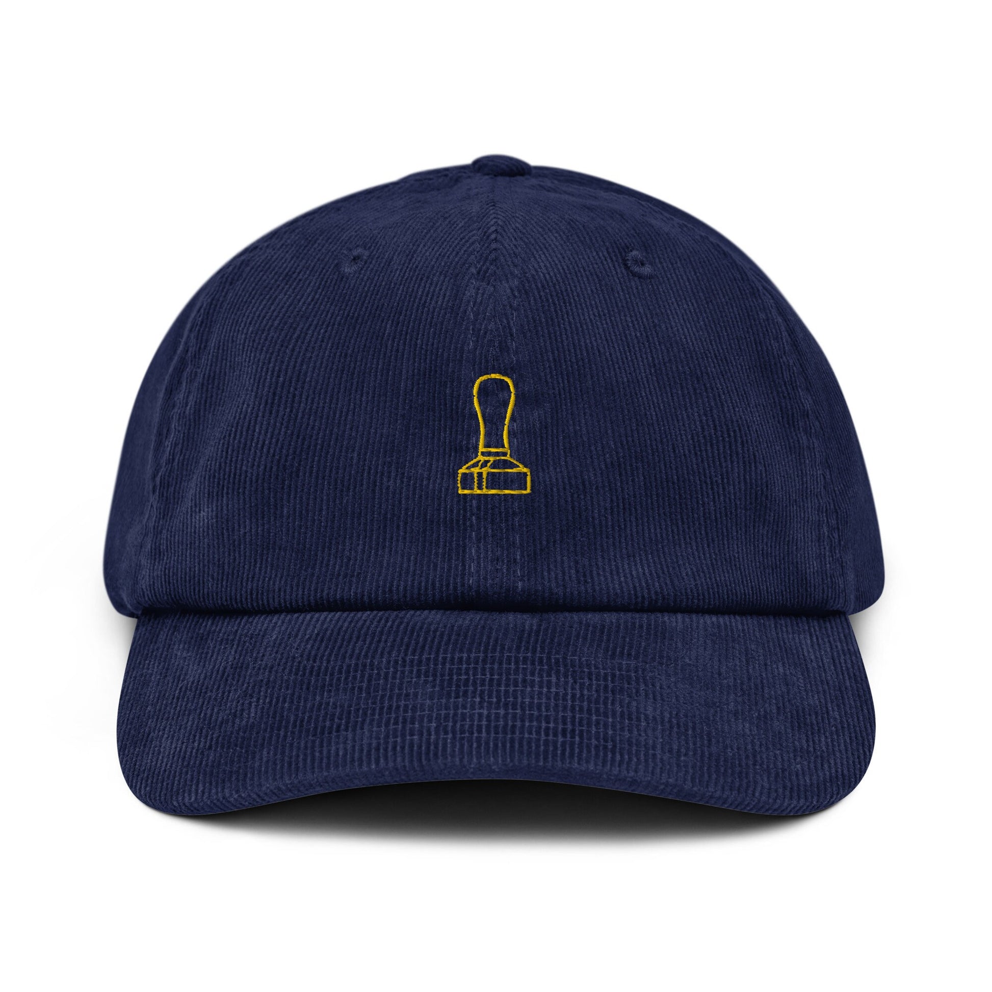 Espresso Corduroy Dad Hat - Coffee Tamper - Gift for Java Lovers  - Handmade Embroidered Cap