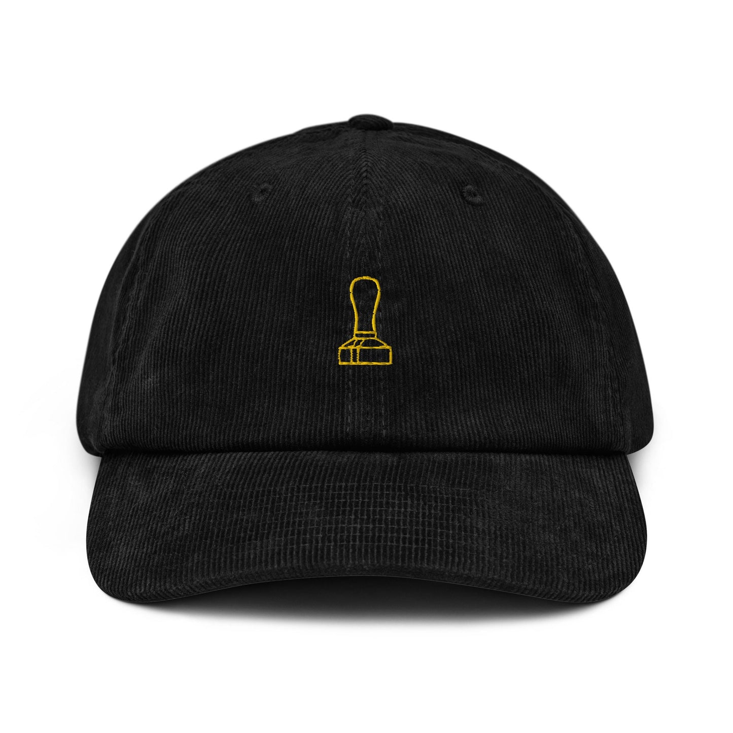 Espresso Corduroy Dad Hat - Coffee Tamper - Gift for Java Lovers  - Handmade Embroidered Cap