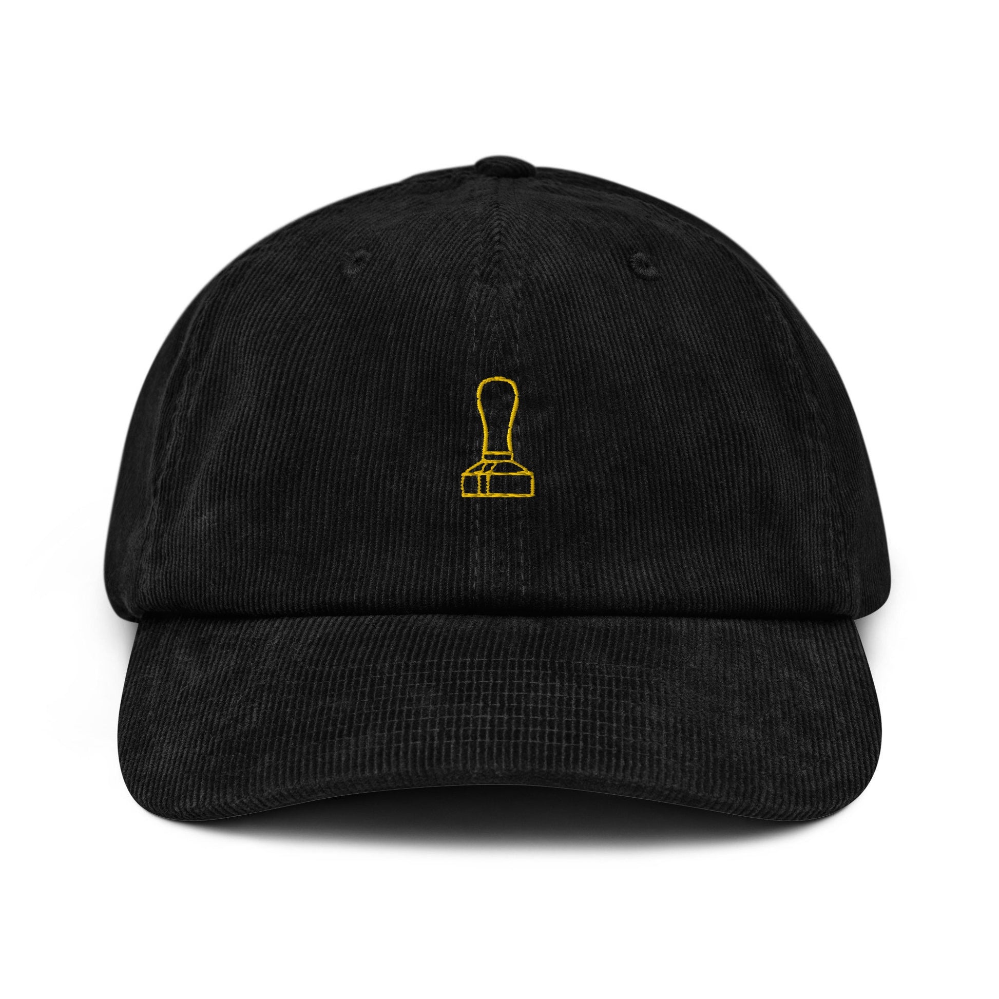 Espresso Corduroy Dad Hat - Coffee Tamper - Gift for Java Lovers  - Handmade Embroidered Cap