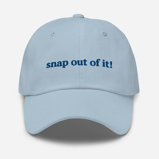 Cher Dad Hat - Snap out of it - Gift for Moonstruck film fans - Embroidered Cotton Hat