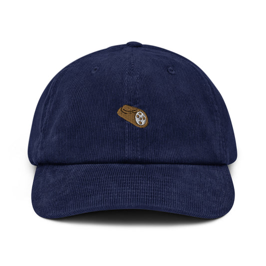 Cannoli Corduroy Dad Hat - Gift for Italian Dessert Lovers  - Handmade Embroidered Cap