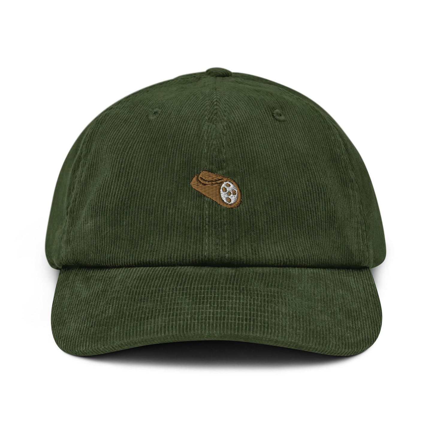 Cannoli Corduroy Dad Hat - Gift for Italian Dessert Lovers  - Handmade Embroidered Cap