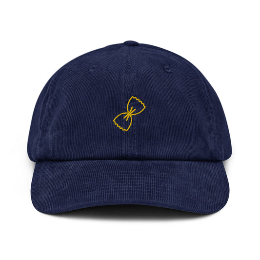 Farfalle Corduroy Dad Hat - Gift for Italian Pasta Lovers - Handmade Embroidered Cap