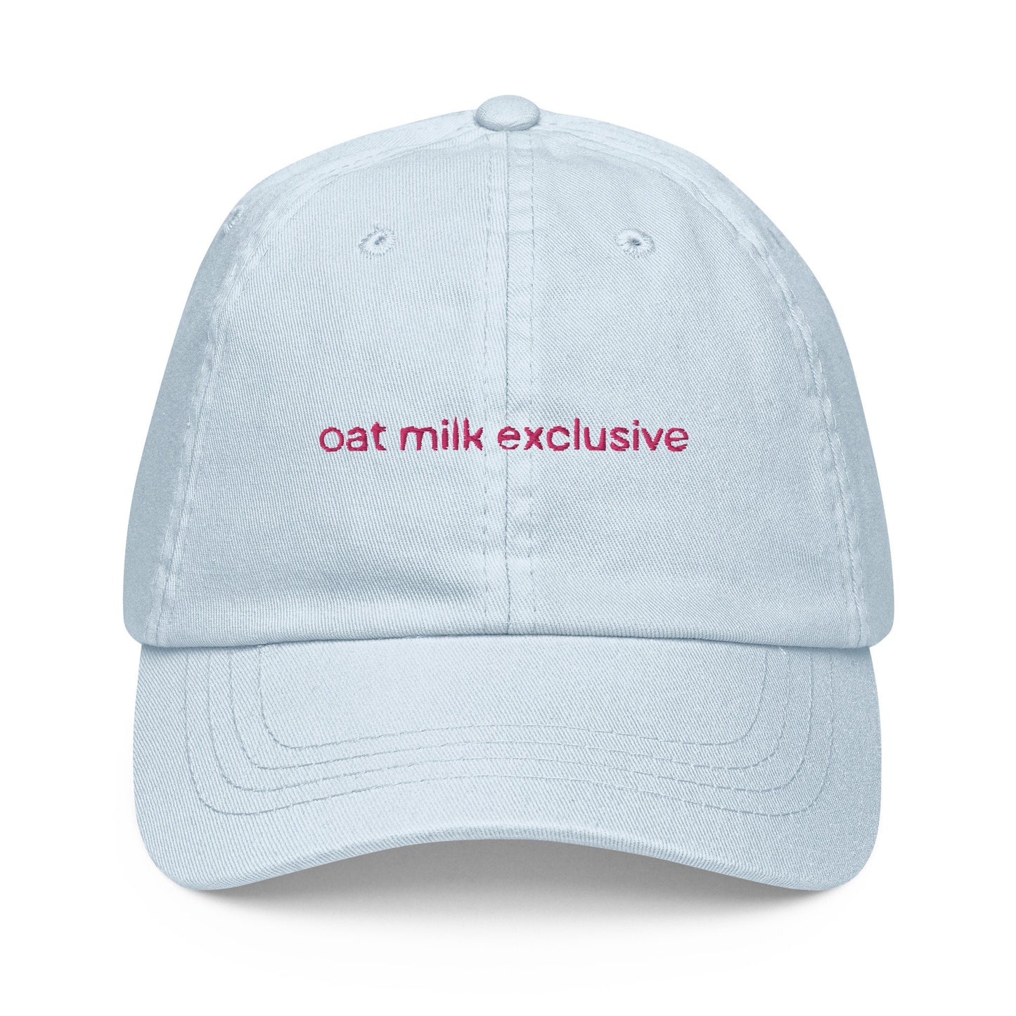 Oat Milk Pastel Dad Hat - Gift for Dairy Free Coffee Lovers - Cotton Embroidered Cap