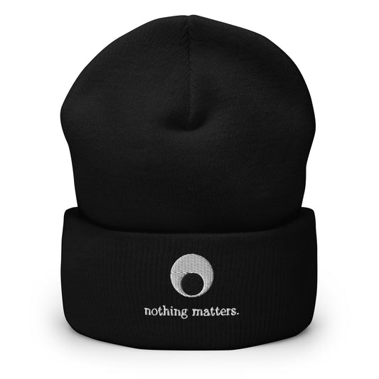 Nothing Matters Beanie - Everything Everywhere All At Once - A24 Film Fans Gift - Minimalist Embroidered Hypoallergenic Hat