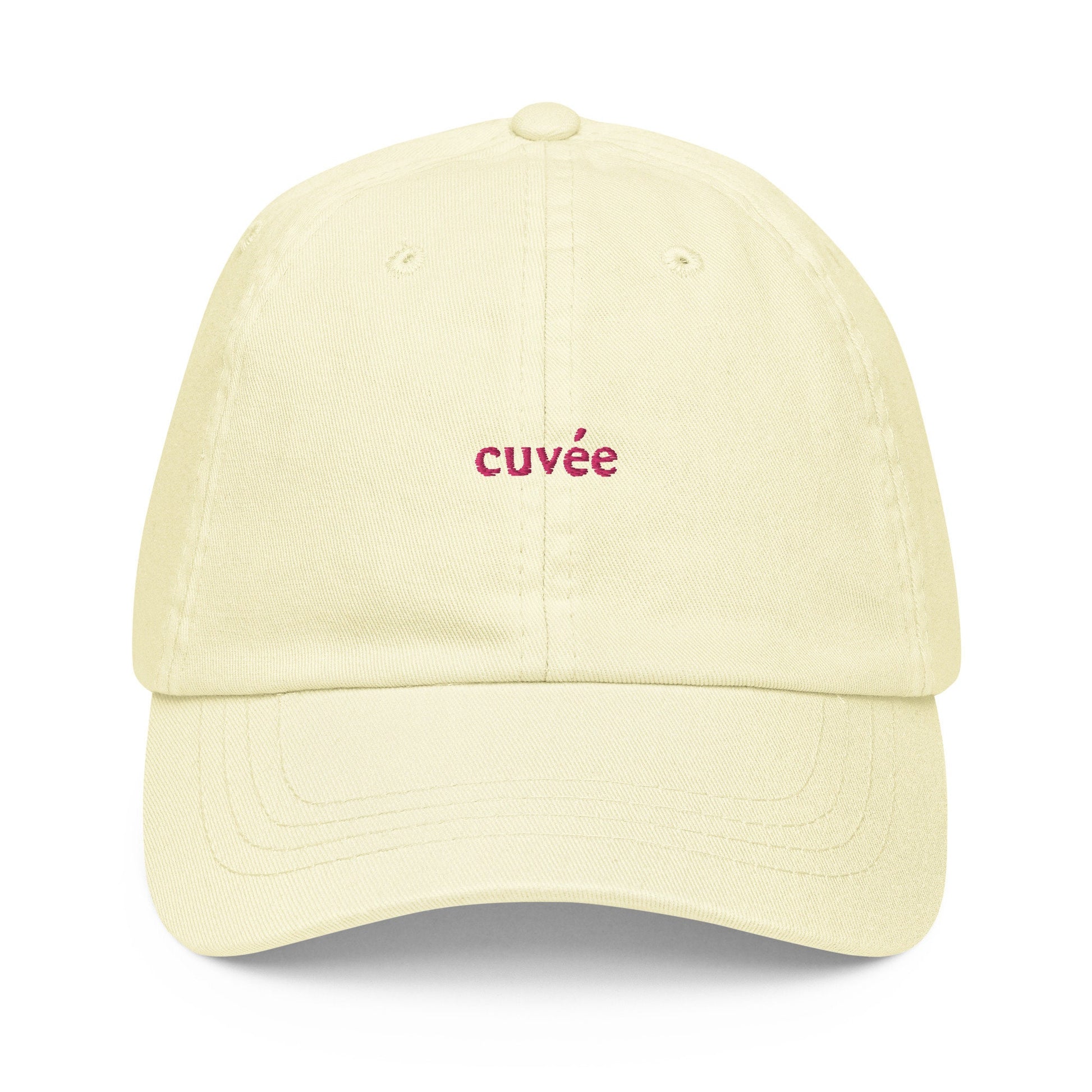 Cuvée Hat - Gift for french wine lovers - Pastel Cotton Embroidered Cap