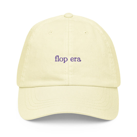 Flop Era Dad Hat - Funny Best Friend Gift - Pastel Cotton Embroidered Cap