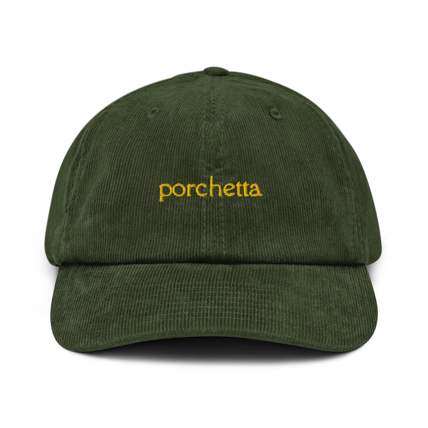Porchetta Corduroy Hat - Gift for Italian Food Lovers  - Handmade Embroidered Cap