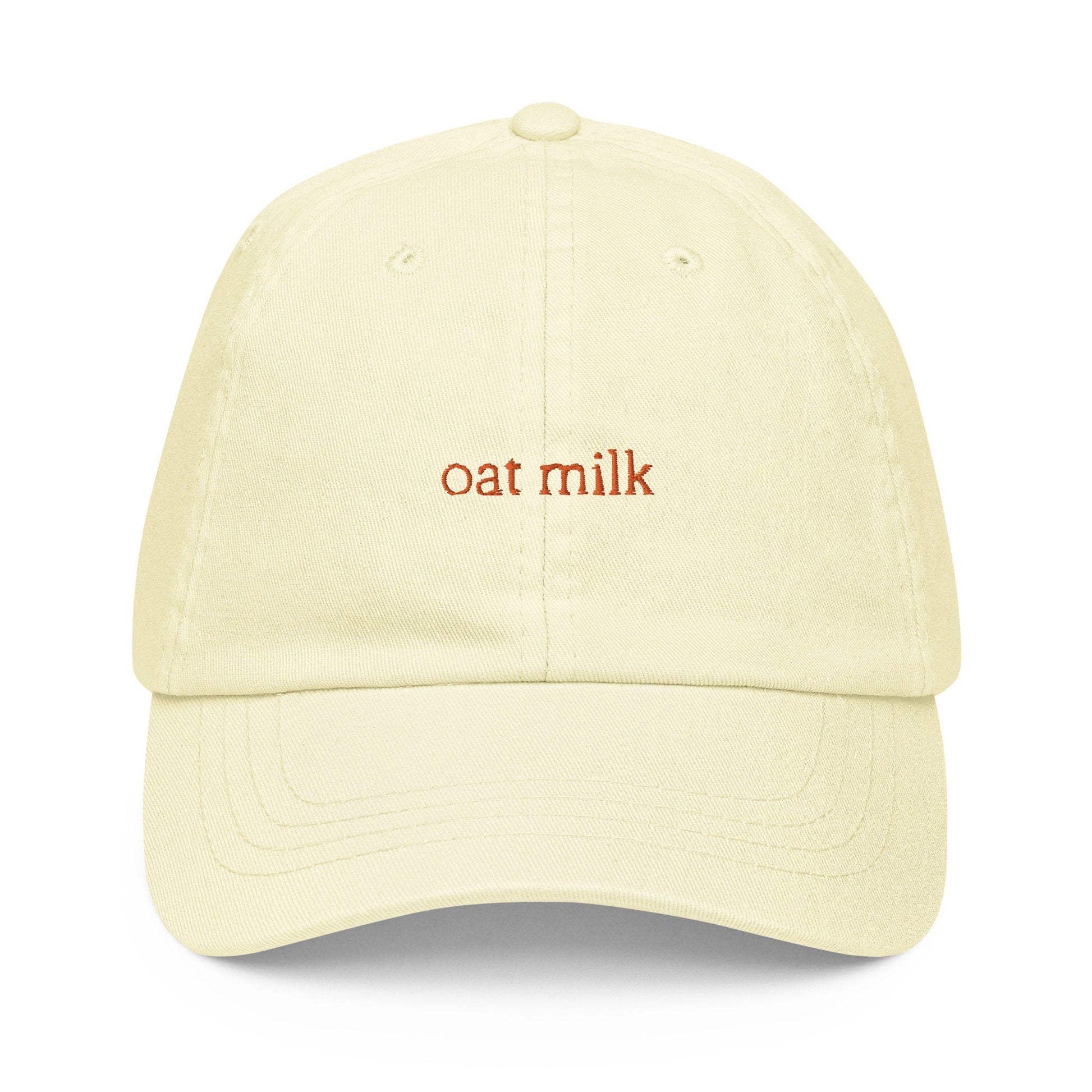 Oat Milk Dad Hat - Gift for Dairy Free Coffee Lovers - Minimalist Cotton Embroidered Cap