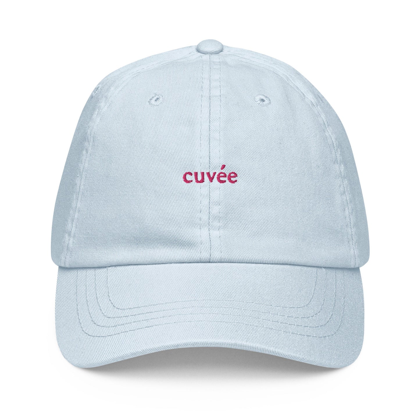 Cuvée Hat - Gift for french wine lovers - Pastel Cotton Embroidered Cap