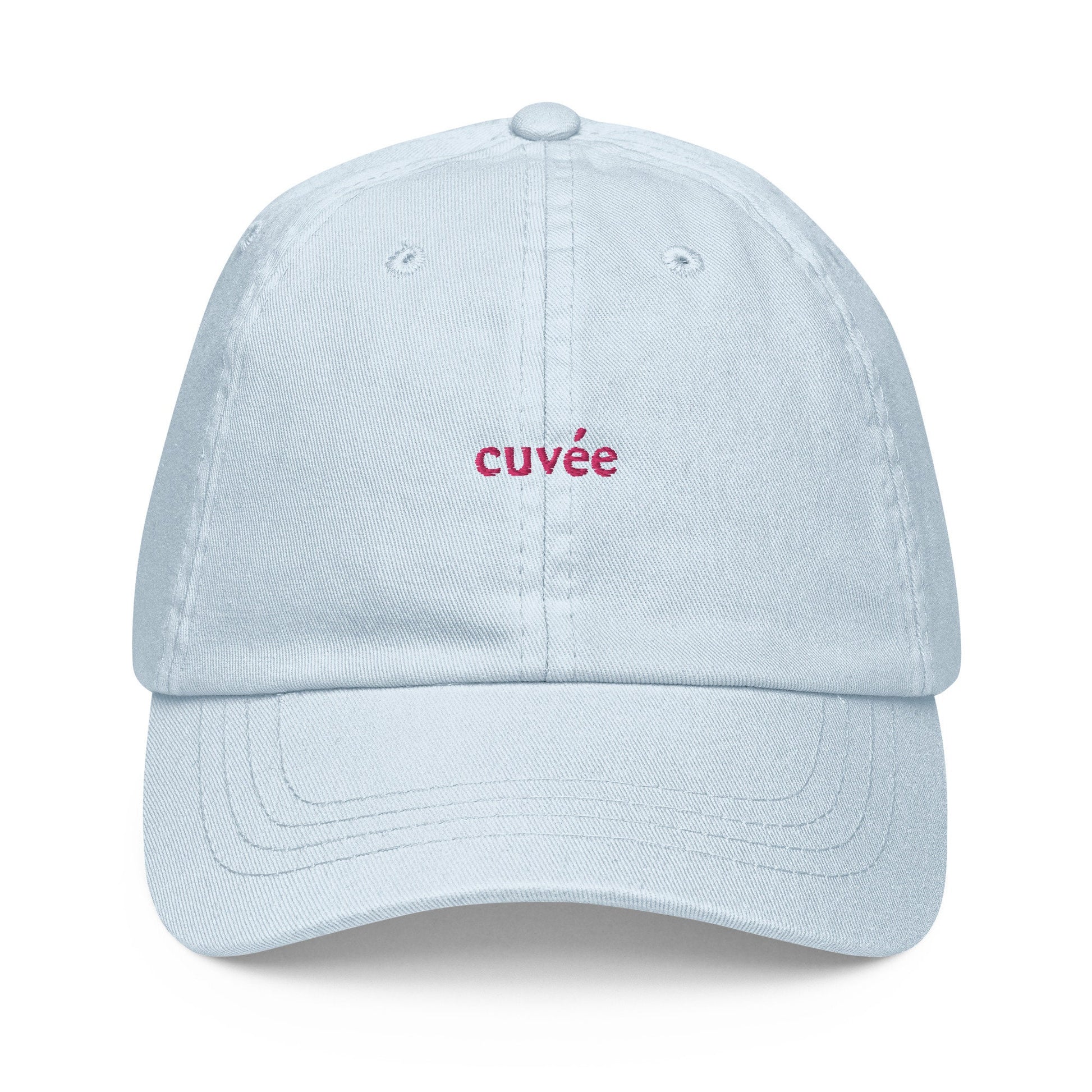 Cuvée Hat - Gift for french wine lovers - Pastel Cotton Embroidered Cap