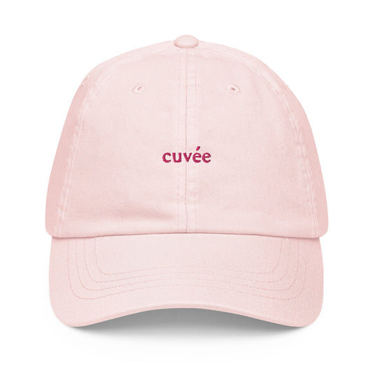 Cuvée Hat - Gift for french wine lovers - Pastel Cotton Embroidered Cap