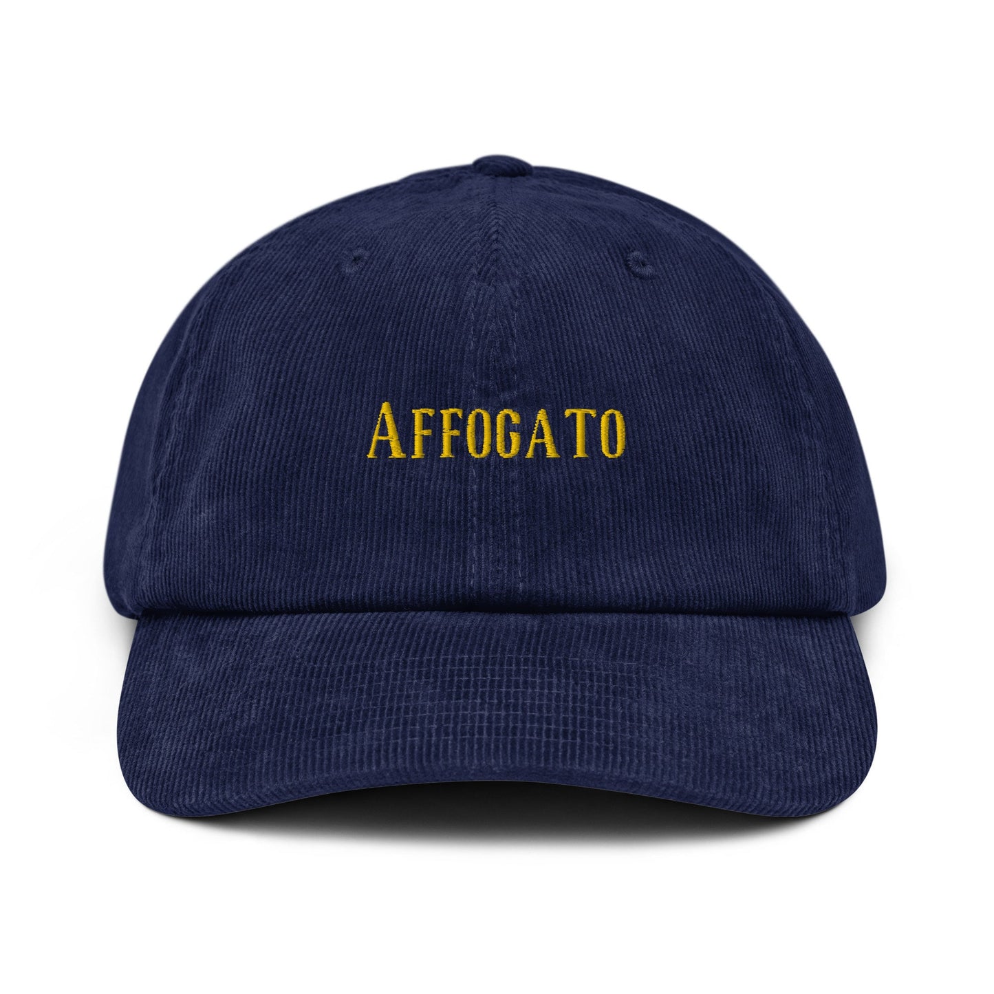 Affogato Corduroy Hat - Gift for Italian Gelato Lovers - Handmade Embroidered Cap
