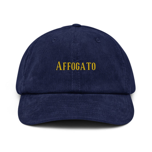 Affogato Corduroy Hat - Gift for Italian Gelato Lovers - Handmade Embroidered Cap
