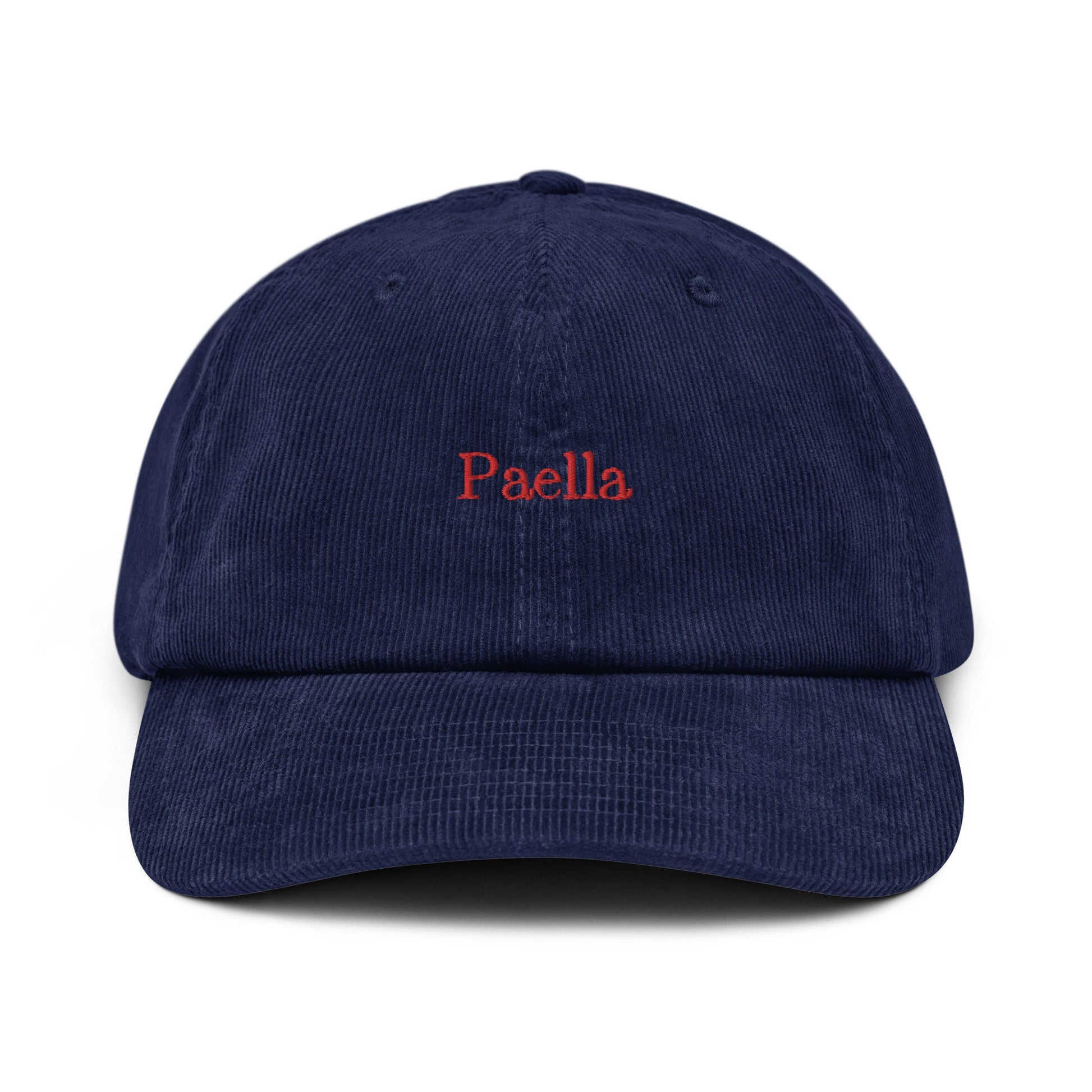 Paella Corduroy Hat - Gift for Spanish Tapas Lovers - Handmade Embroidered Cap