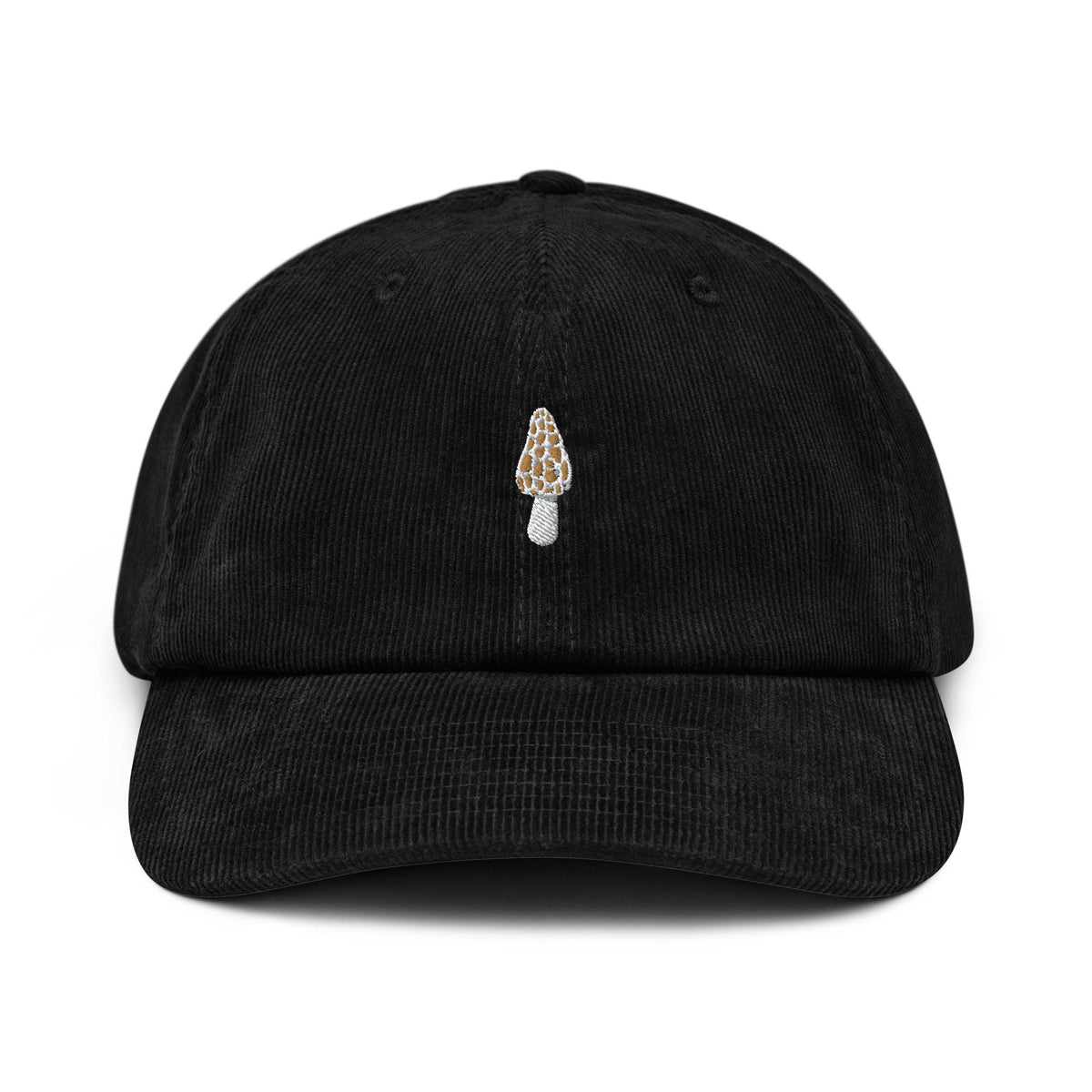 Morel Mushroom Corduroy Hat - Gift for Fungus Lovers - Handmade Embroidered Cap