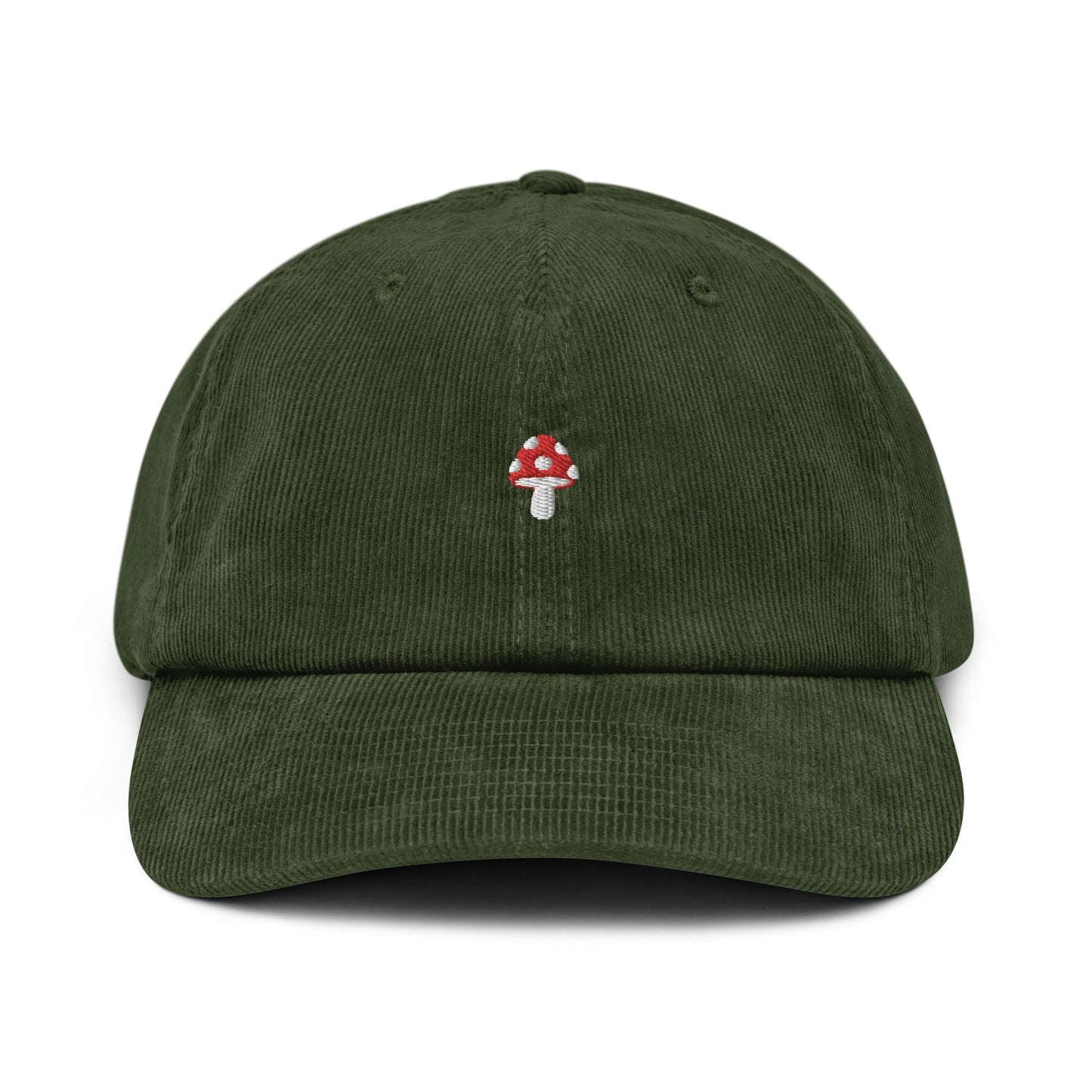 Toadstool Corduroy Hat - Gift for Fungus, Mushroom, and Fly Agaric Lovers - Handmade Embroidered Cap
