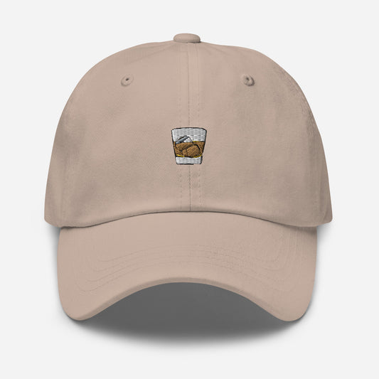 Whiskey on the Rocks Dad Hat - Gift for Scotch, Whisky, Bourbon lovers - Pastel embroidered Cotton