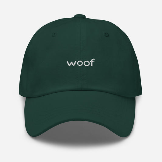 Woof Dad Hat - Gift for Dog Lovers, Dog Mom's & Dog Dads - Minimalist Embroidered Cotton Hat