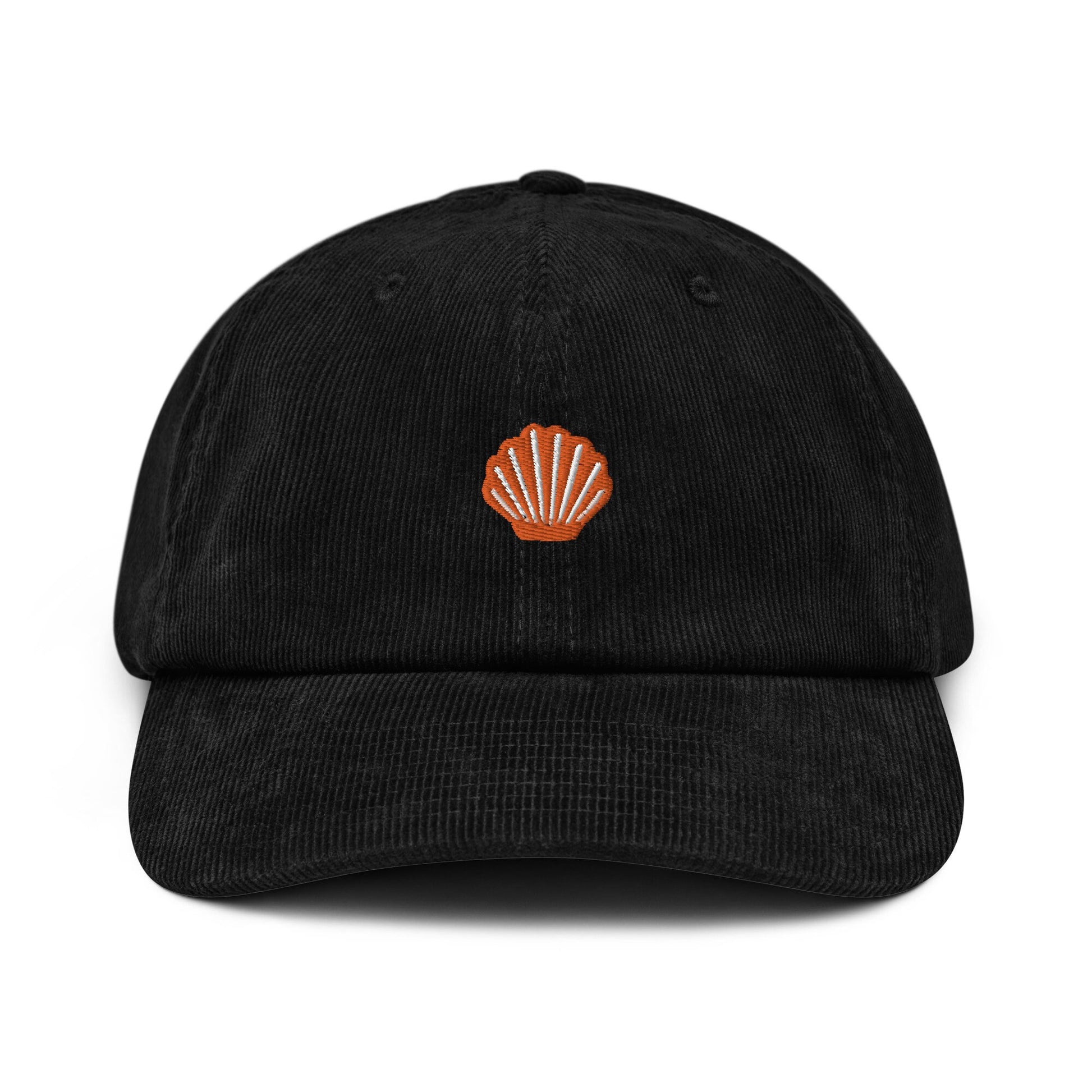 Scallop Corduroy Hat - Gift for Seafood Lovers - Handmade Embroidered Cap