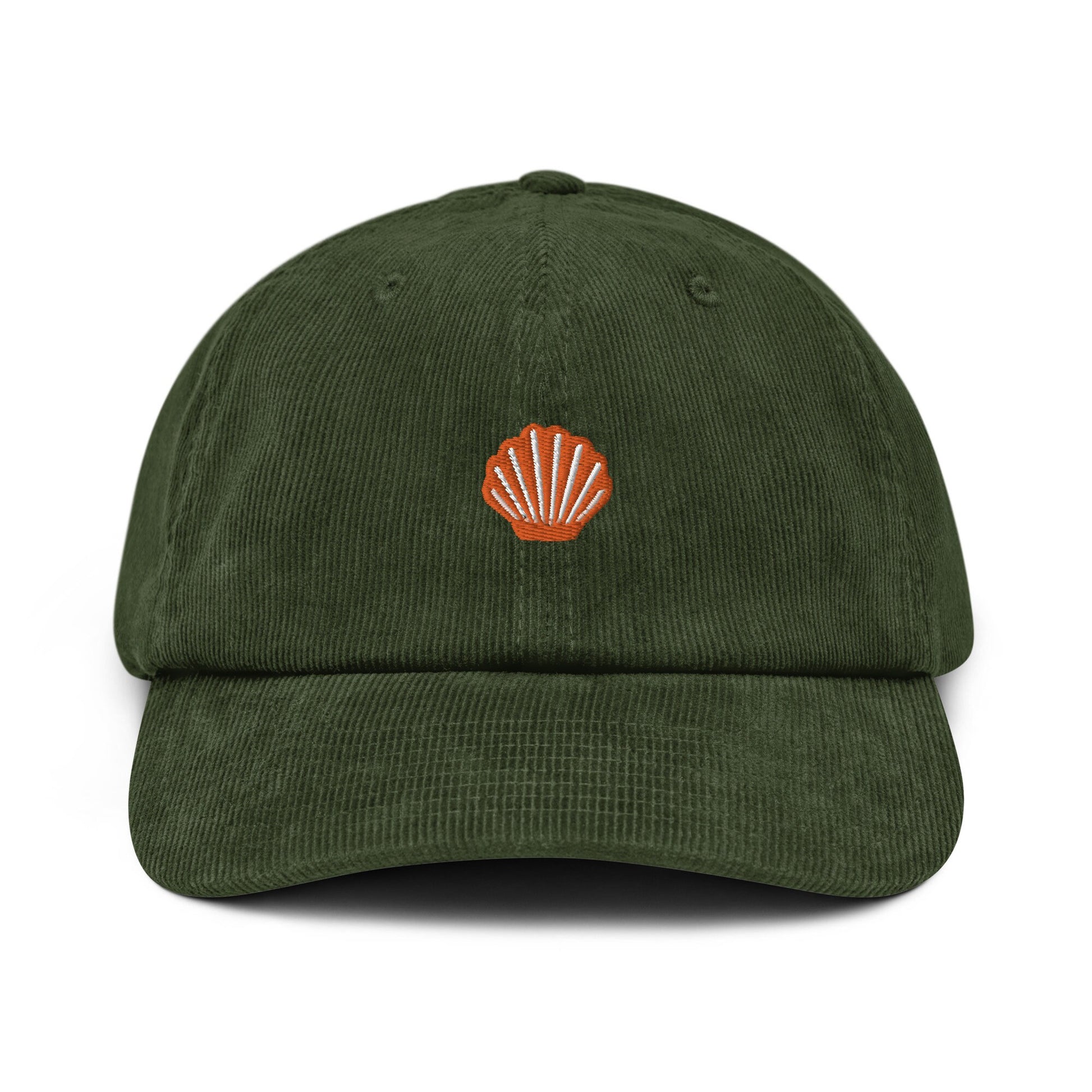 Scallop Corduroy Hat - Gift for Seafood Lovers - Handmade Embroidered Cap