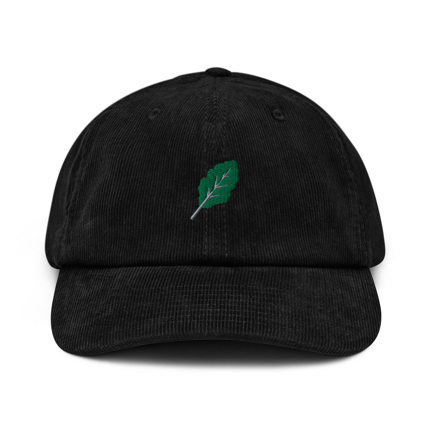 Kale Corduroy Hat - Gift for The Vegetarian Health Conscious - Handmade Embroidered Cap