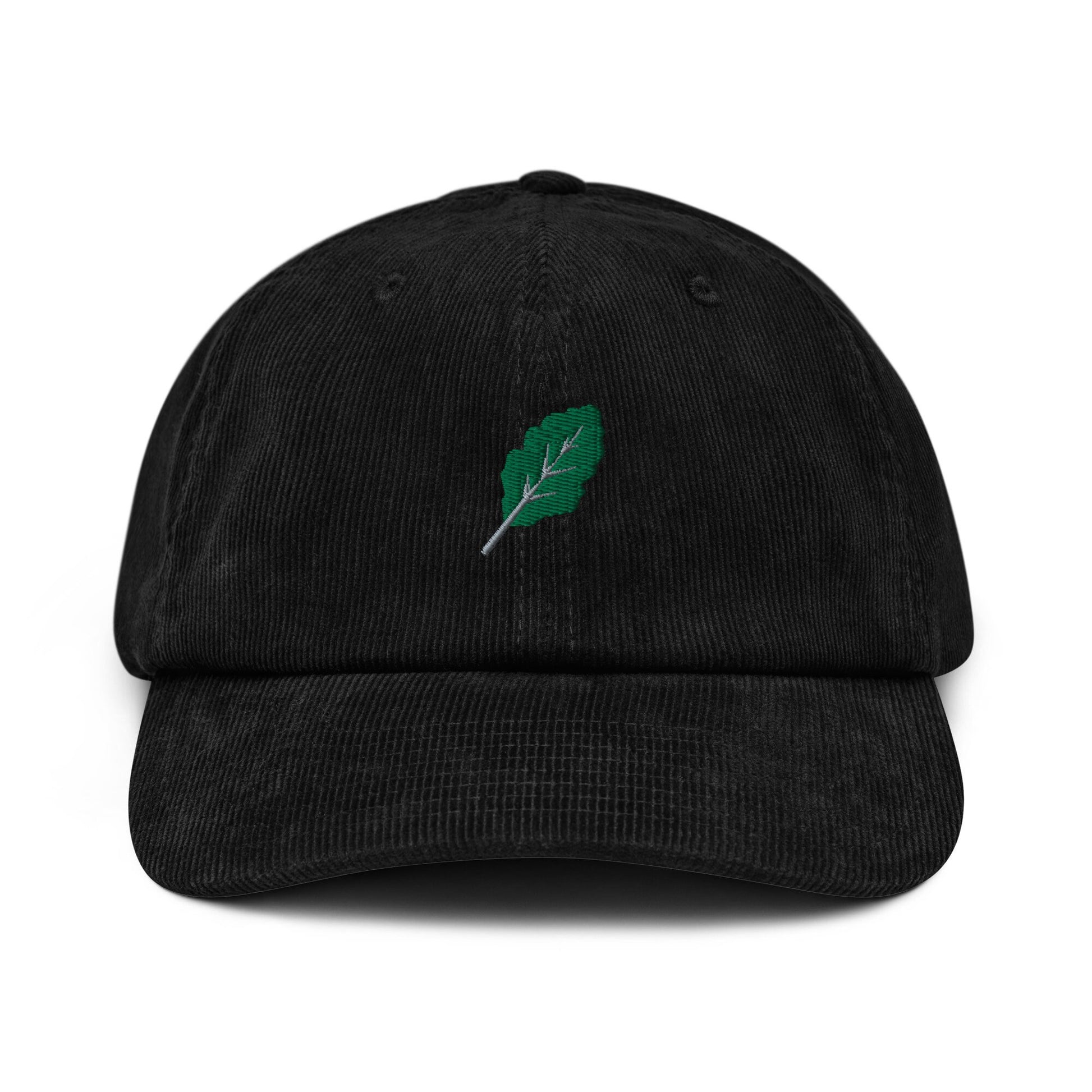Kale Corduroy Hat - Gift for The Vegetarian Health Conscious - Handmade Embroidered Cap
