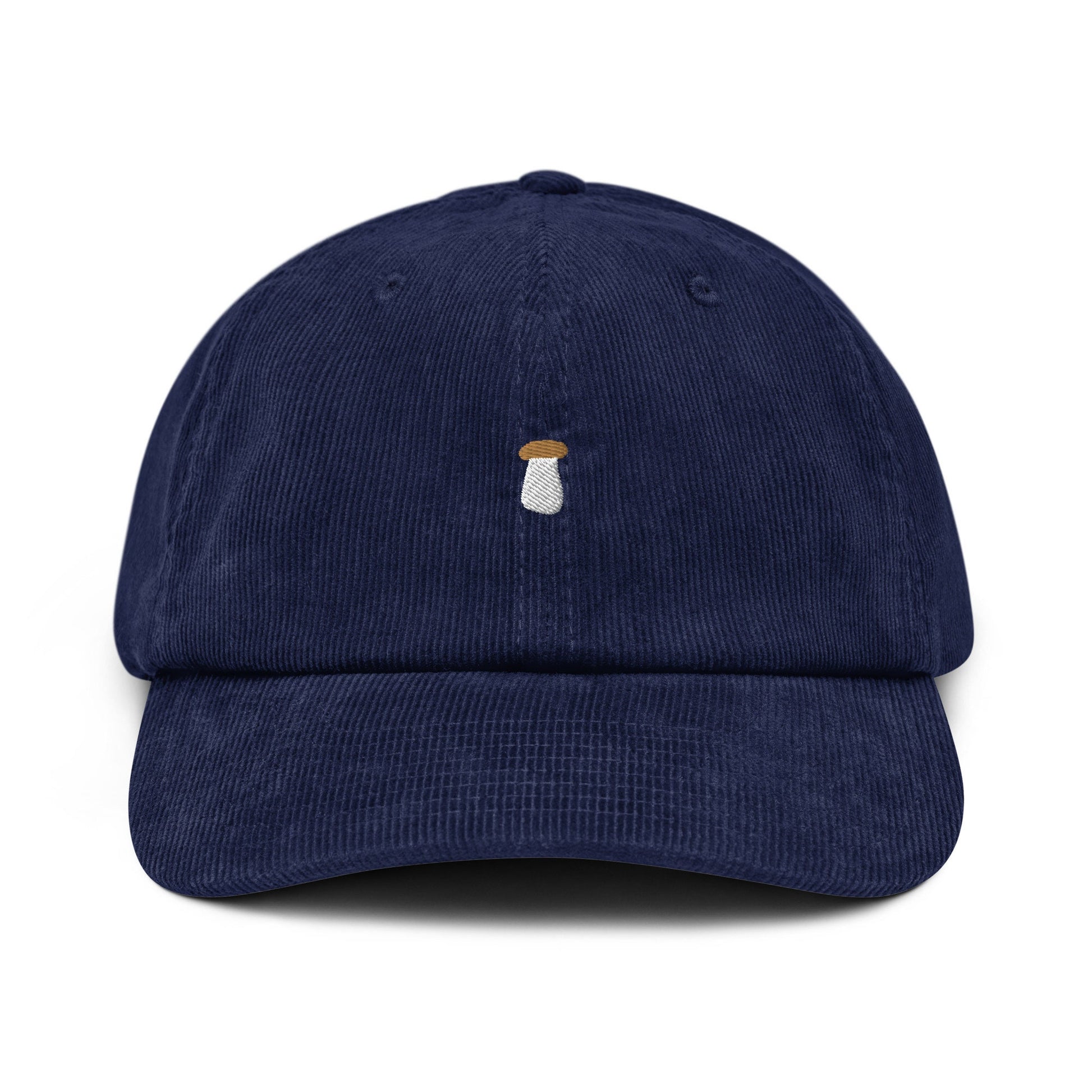 King Oyster Mushroom Corduroy Hat - Gift for Fungus Lovers - Handmade Embroidered Cap