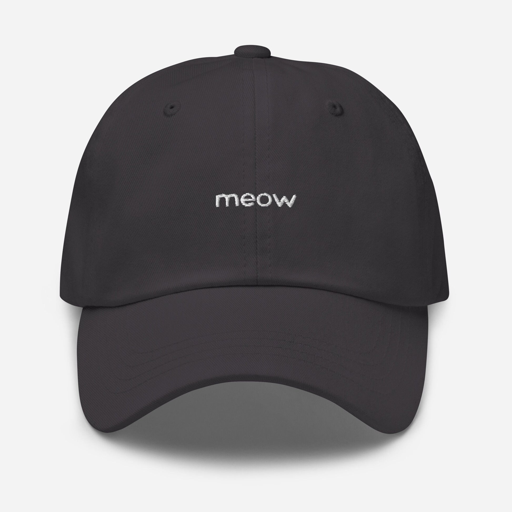 Meow Dad Hat - Gift for Cat Lovers, Cat Mom's & Cat Dads - Minimalist Embroidered Cotton Hat